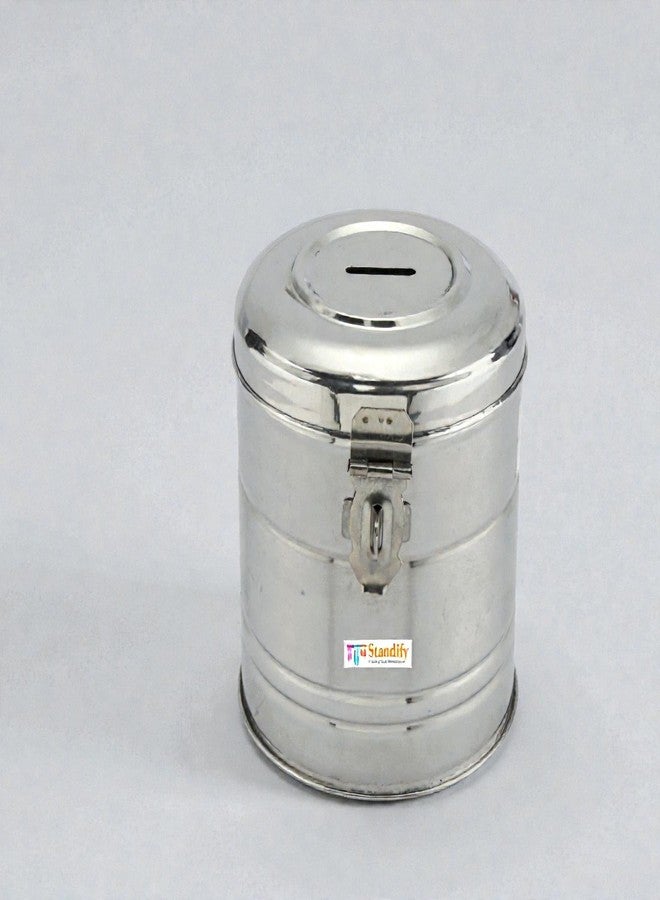 Standify® 1500ML Big Money Bank_A Stainless Steel Money Box Heavy Duty Bachat Gulak for Kids & Adults Unbreakable Piggy Bank. - Image 1